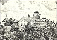 Die Metzgerei Höring ist ein traditionelles Unternehmen. Hier sehen Sie das Wahrzeichen der Stadt Kronach die Festung Rosenberg.
